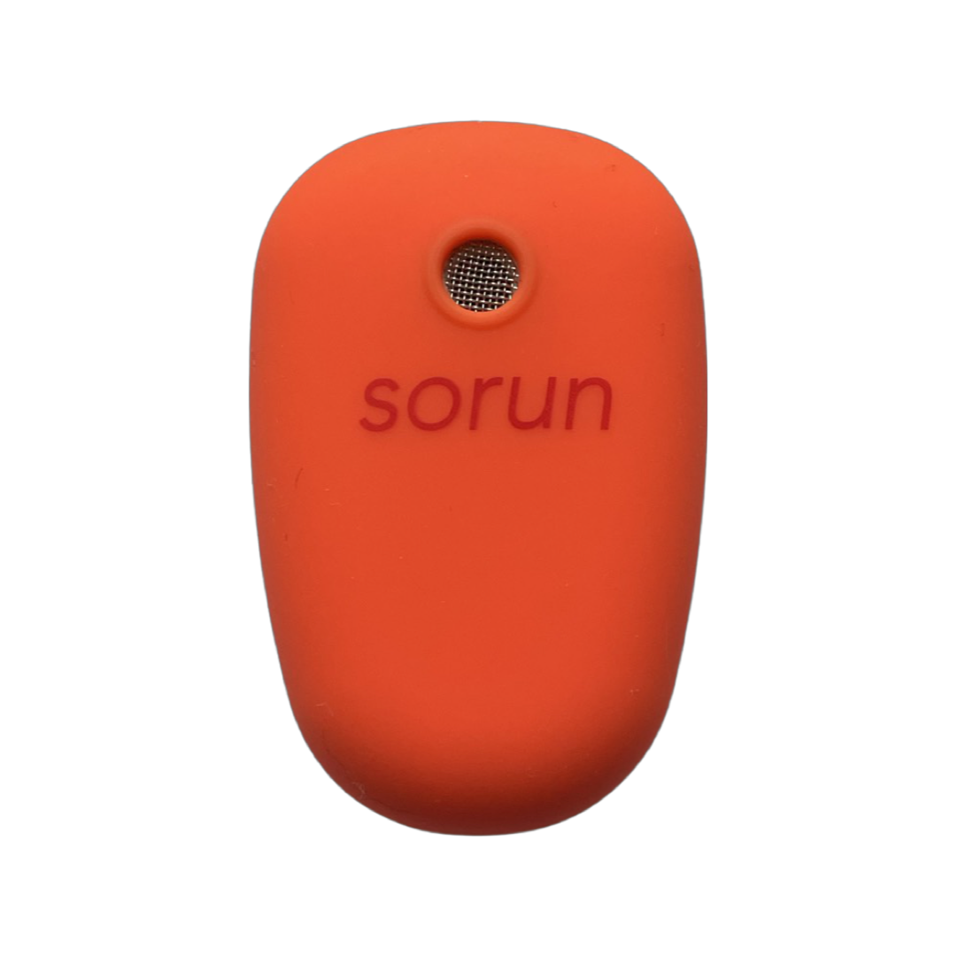 Sorun One Neon Coral - Shoe-mounted personal alarm.